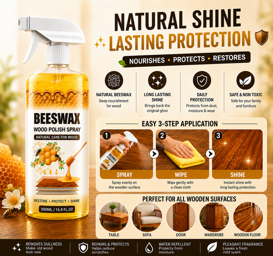 Beeswax Wood Polish Spray | Restore Shine , Protect Furniture